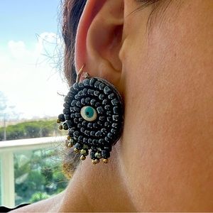 Evil Eye Beaded Earrings, Handmade Earrings, statement  Jewelry, Party Earrings